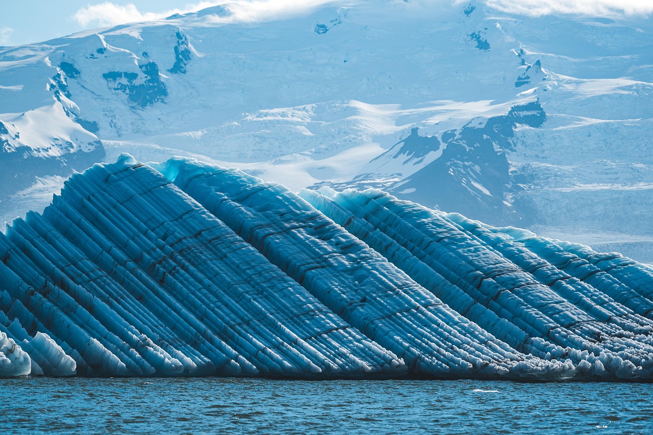 Vatnajökull glacier in Iceland, Europe's largest ice cap covering volcanic peaks